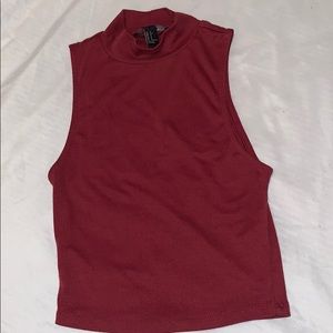 Maroon turtle neck crop tank top